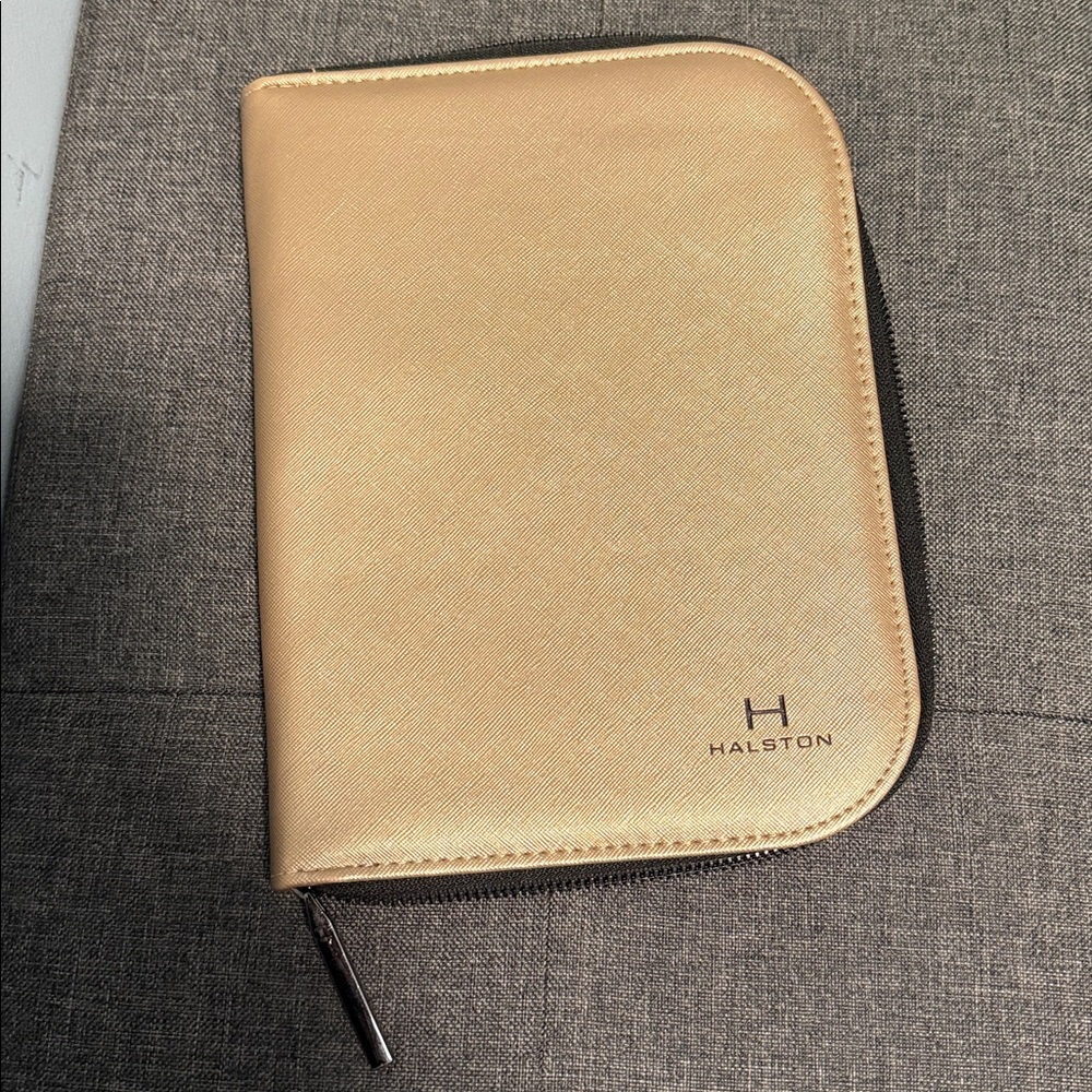 Halston Gold Jewelry Holder Wallet Zip closure